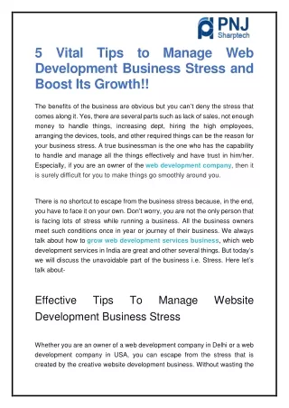 5 vital tips to manage web development business