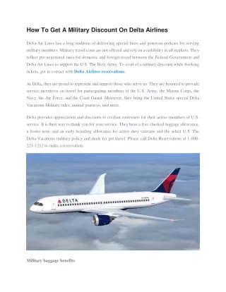 How To Get A Military Discount On Delta Airlines