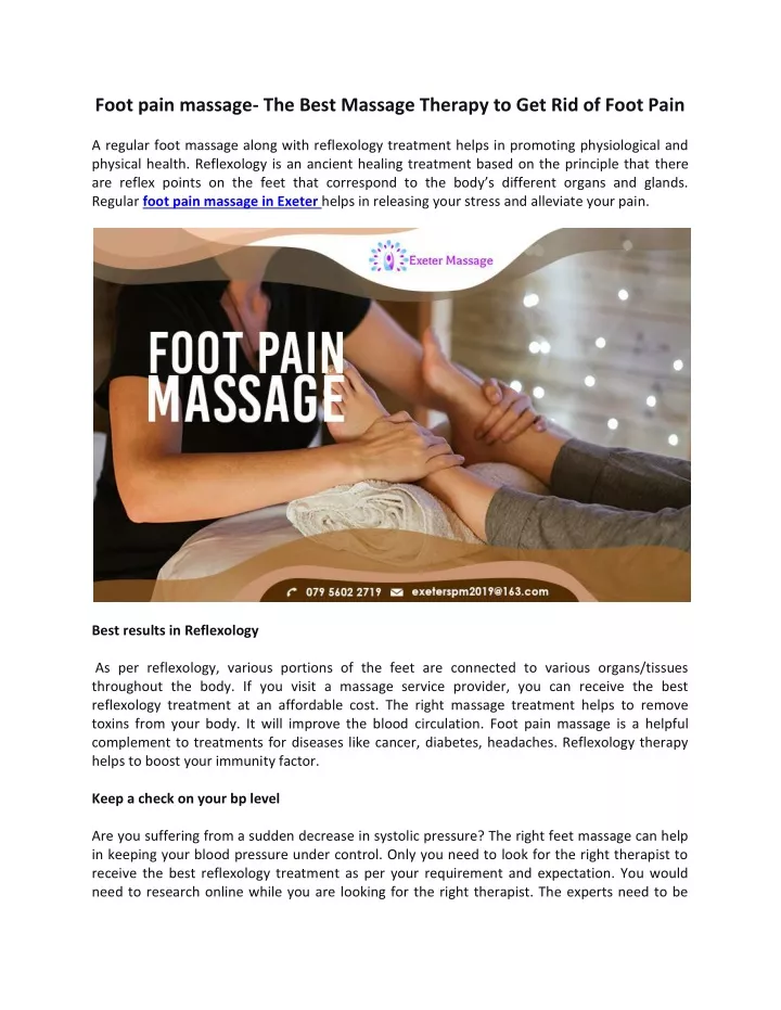 foot pain massage the best massage therapy