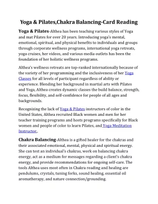 yoga pilates chakra balancing card reading