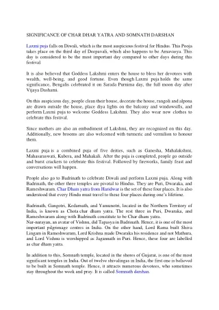 significance of char dhar yatra and somnath