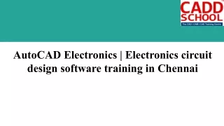 AutoCAD Electrical Training Centre|Electrical Software Training in Chennai