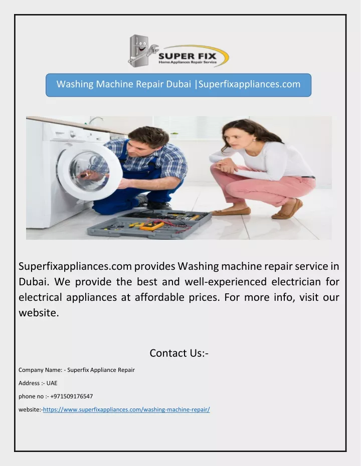 washing machine repair dubai superfixappliances