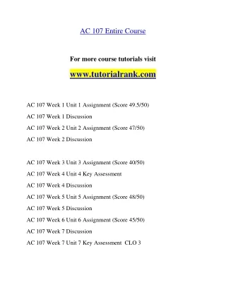 AC 107  Education Organization- tutorialrank.com