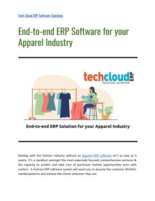 tech cloud erp software solutions