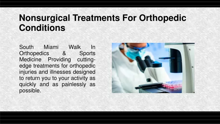 nonsurgical treatments for orthopedic conditions