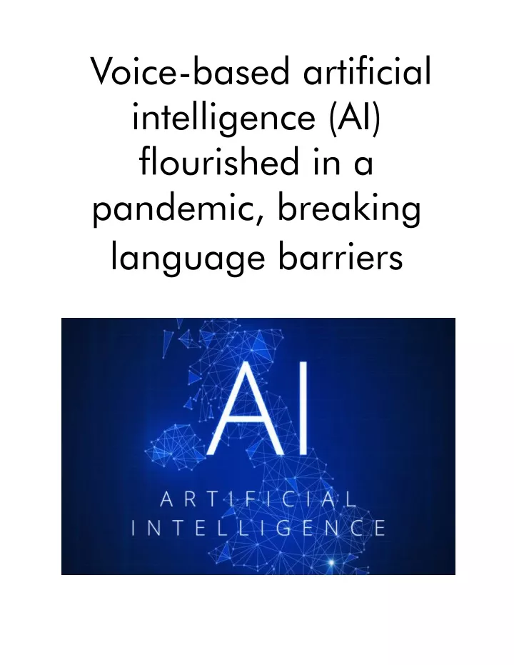 voice based artificial intelligence ai flourished