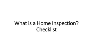 what is a home inspection checklist