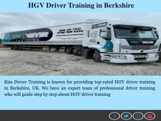 HGV Driver Training in Berkshire