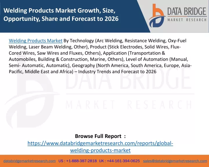 welding products market growth size opportunity