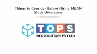 Things to Consider Before Hiring MEAN Stack Developers
