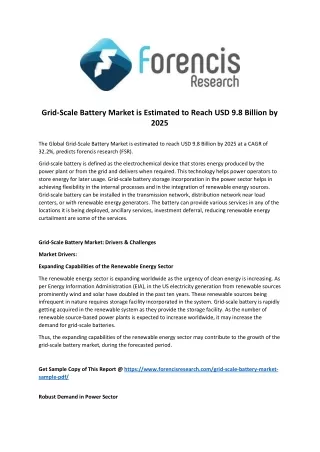 grid scale battery market is estimated to reach