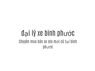 Đại lý xe bình phước