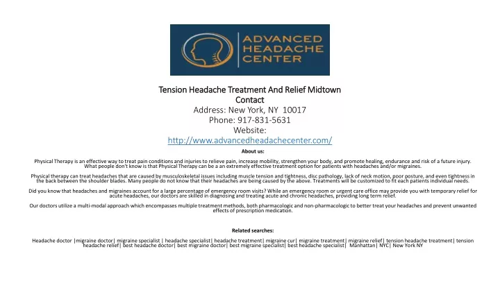 tension headache treatment and relief midtown