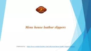 Mens house leather slippers