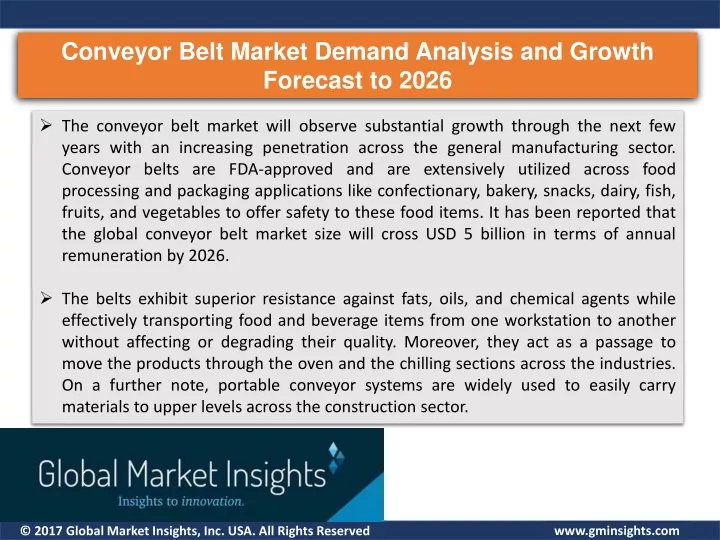 conveyor belt market demand analysis and growth