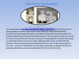 old photo restoration