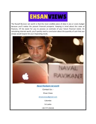 Naval Ravikant Net Worth | Ehsanviews.com