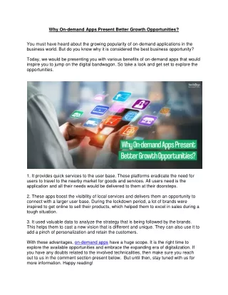 why on demand apps present better growth