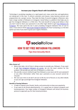 increase your organic reach with socialfollow