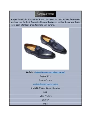 are you looking for customized formal footwear