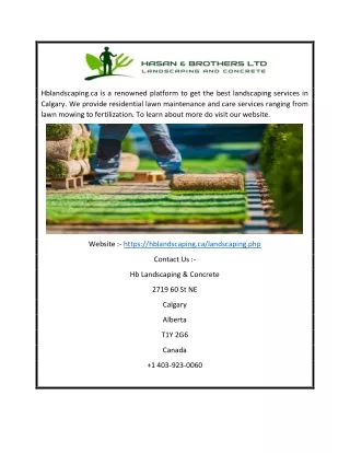 Landscaping Calgary | Hblandscaping.ca