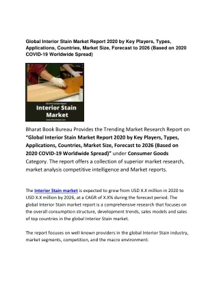 global interior stain market report 2020