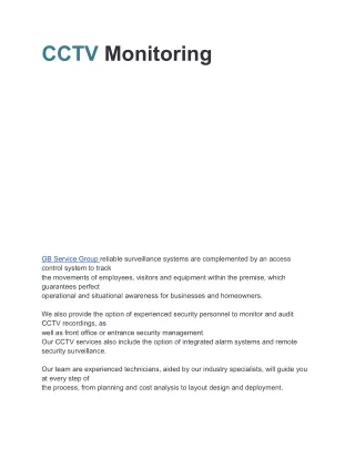 CCTV Monitoring