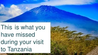 This is what you have missed during your visit to Tanzania