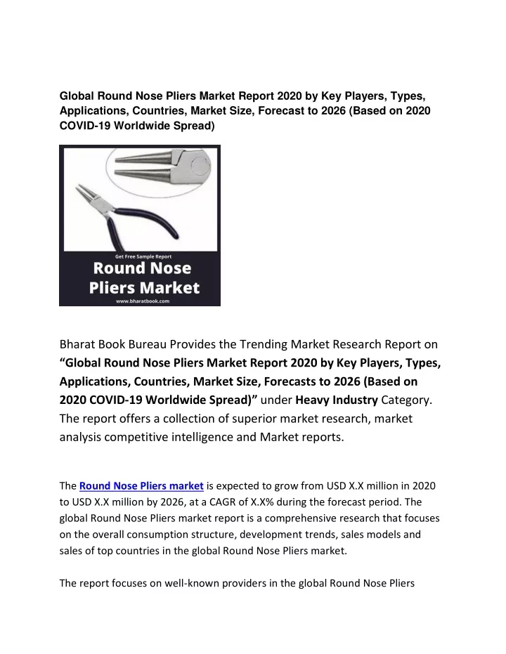 global round nose pliers market report 2020