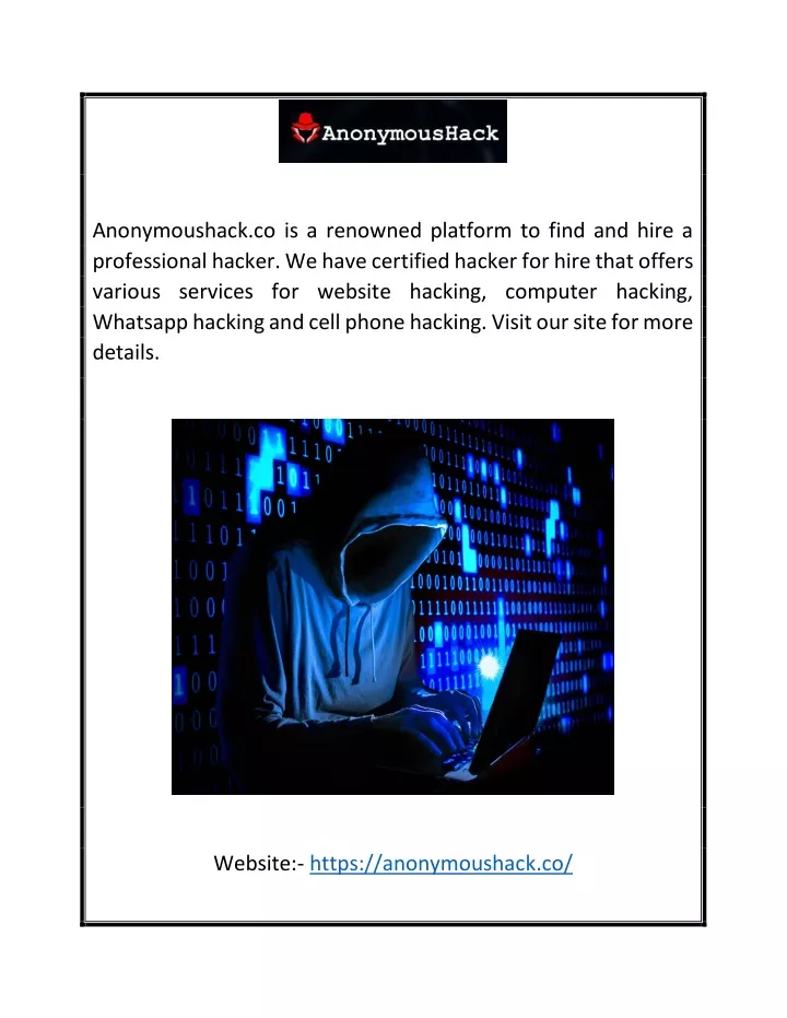 anonymoushack co is a renowned platform to find