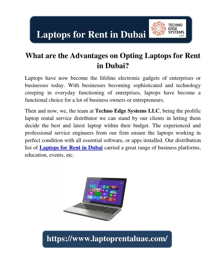laptops for rent in dubai