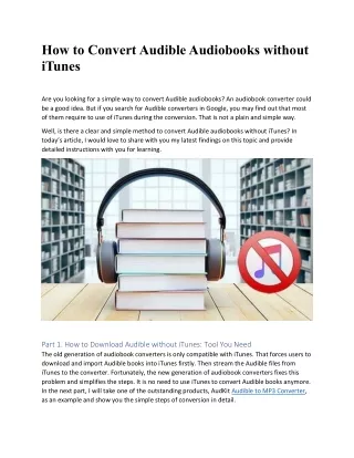 An Easy Way to Convert Audible Audiobooks without iTunes