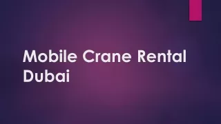 Mobile Crane Rental Dubai