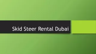 Skid Steer Rental Dubai