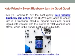 Keto Friendly Sweet Blueberry Jam by Good Good