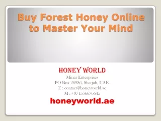 Buy Forest Honey Online to Master Your Mind