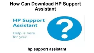how can download hp support assistant