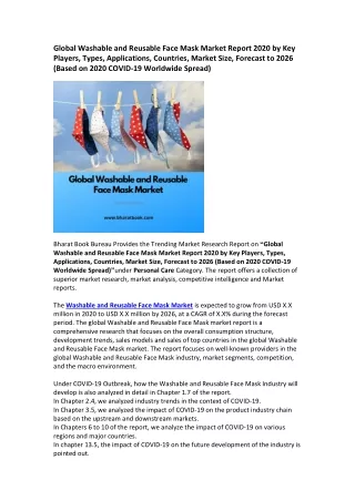 global washable and reusable face mask market