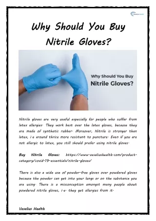 Why Should You Buy Nitrile Gloves?