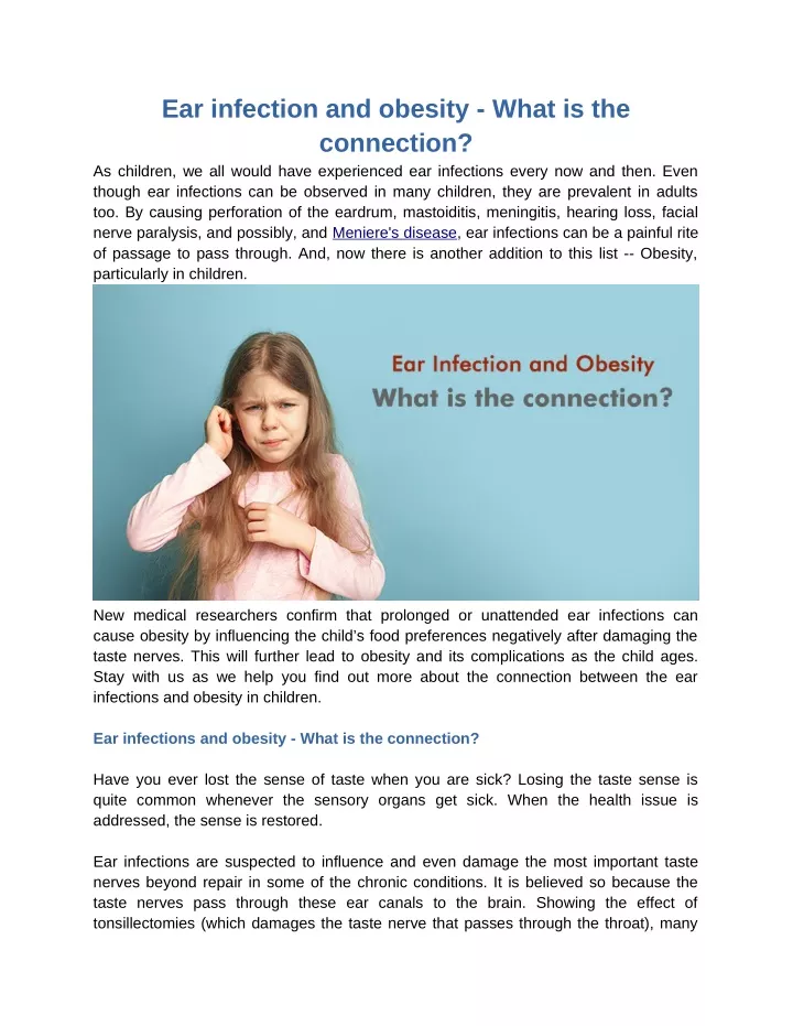 ear infection and obesity what is the connection