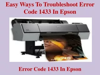 Easy Ways To Troubleshoot Error Code 1433 In Epson