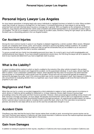 Los Angeles personal Injury Attorney