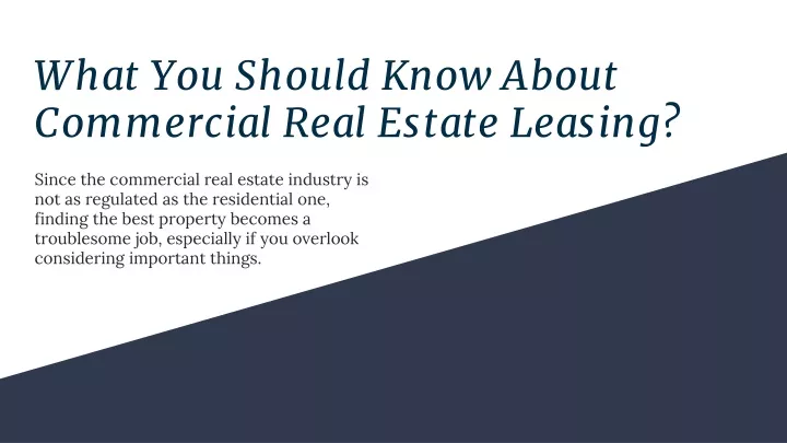 what you should know about commercial real estate leasing