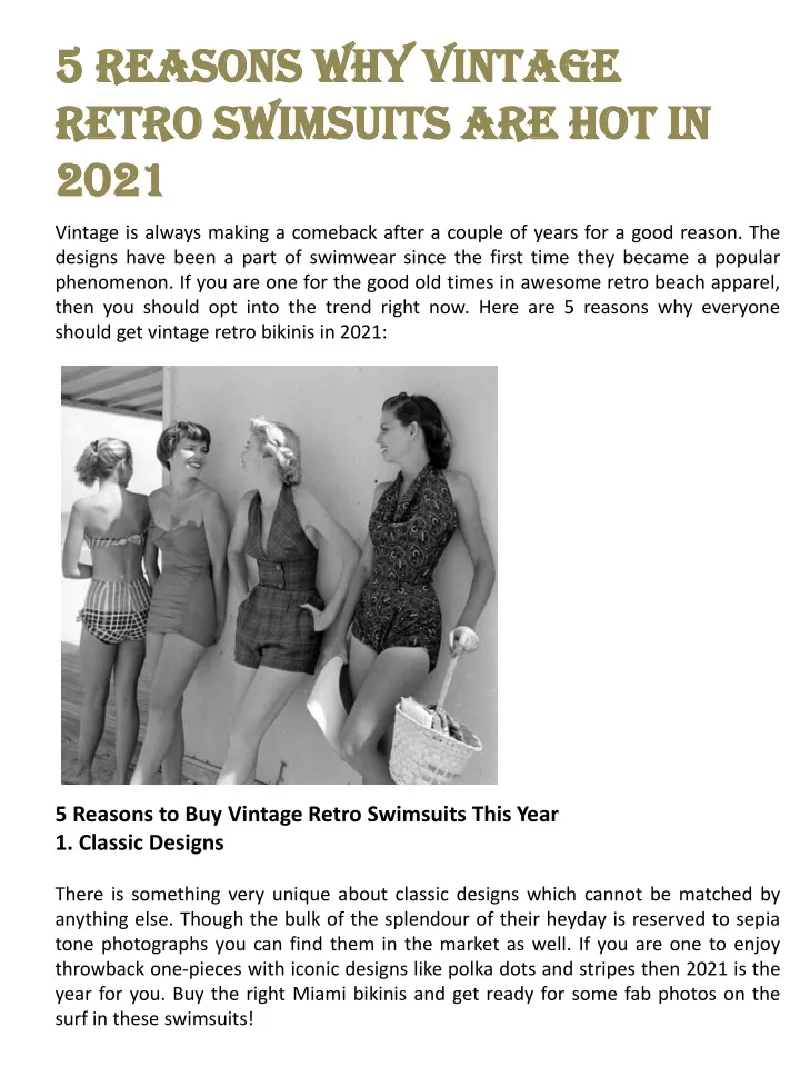 5 reasons why vintage retro swimsuits are hot in 2021