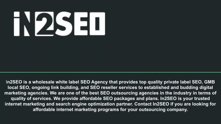 i n2seo is a wholesale white label seo agency