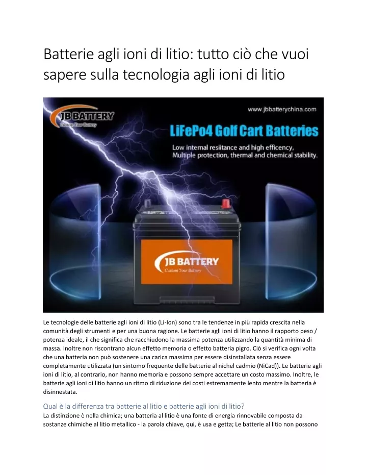 batterie agli ioni di litio tutto ci che vuoi