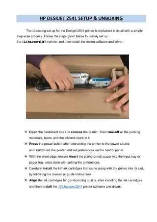 hp deskjet 2541 setup unboxing