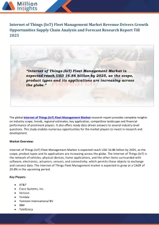 internet of things iot fleet management market