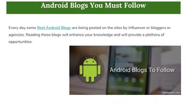 android blogs you must follow